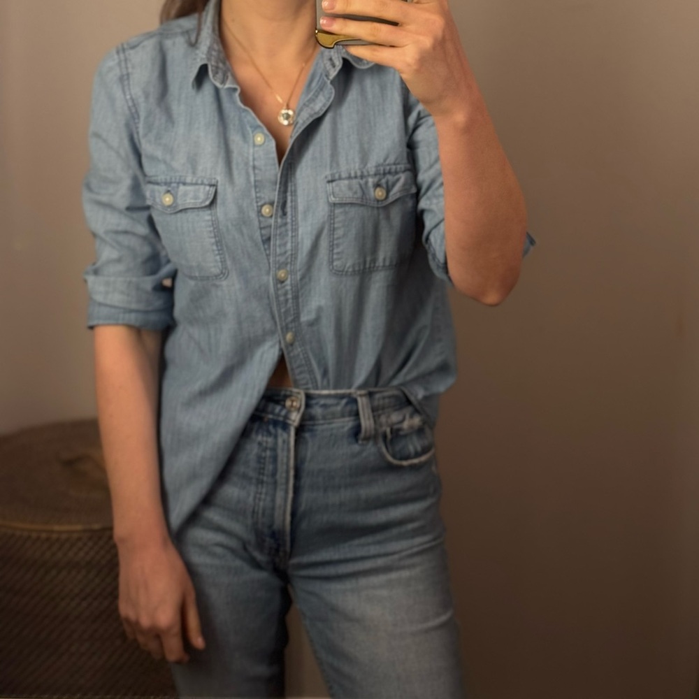 Women's Jean button down shirt - size S